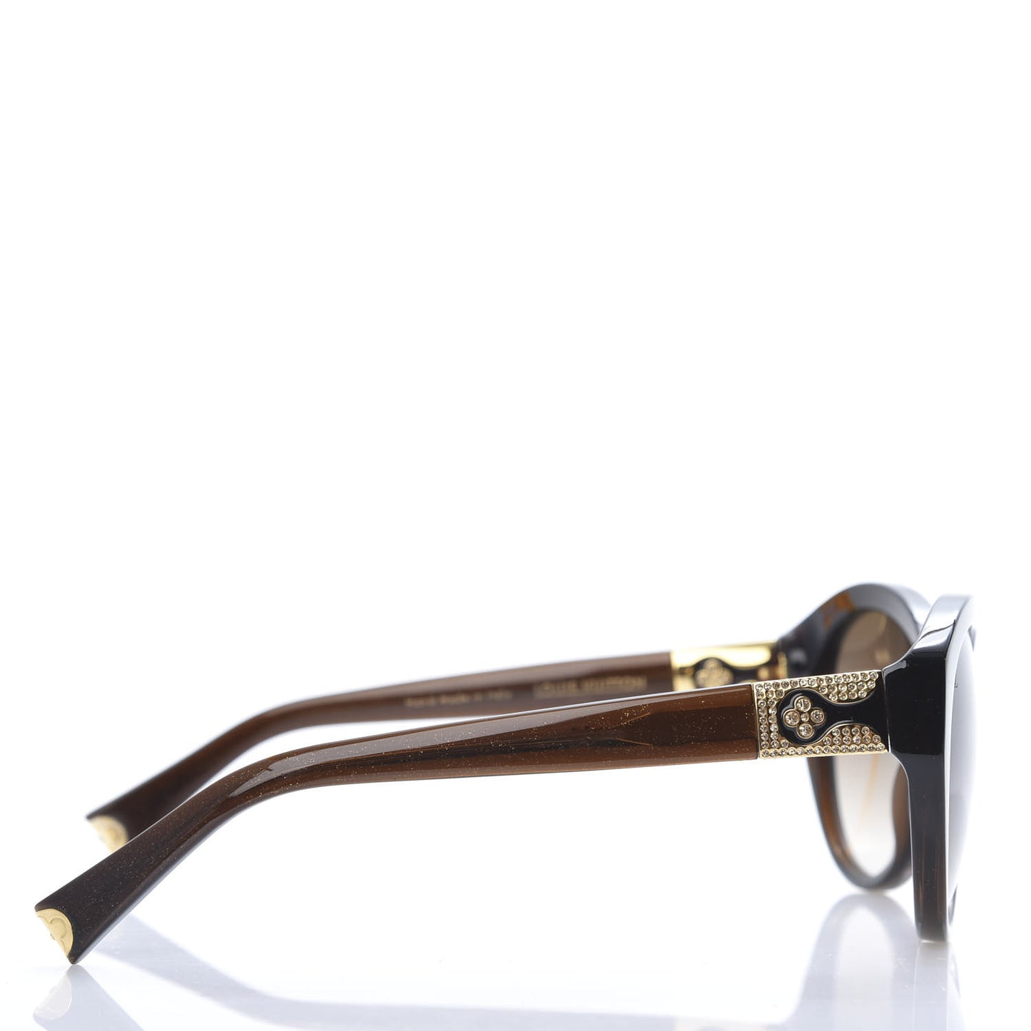 Acetate Heather Strass Cat Eye Sunglasses Z0595W Brown