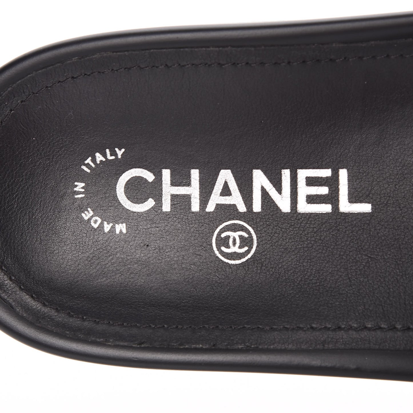 Tweed Lambskin Chain Flat Sandals 41 Black Multicolor