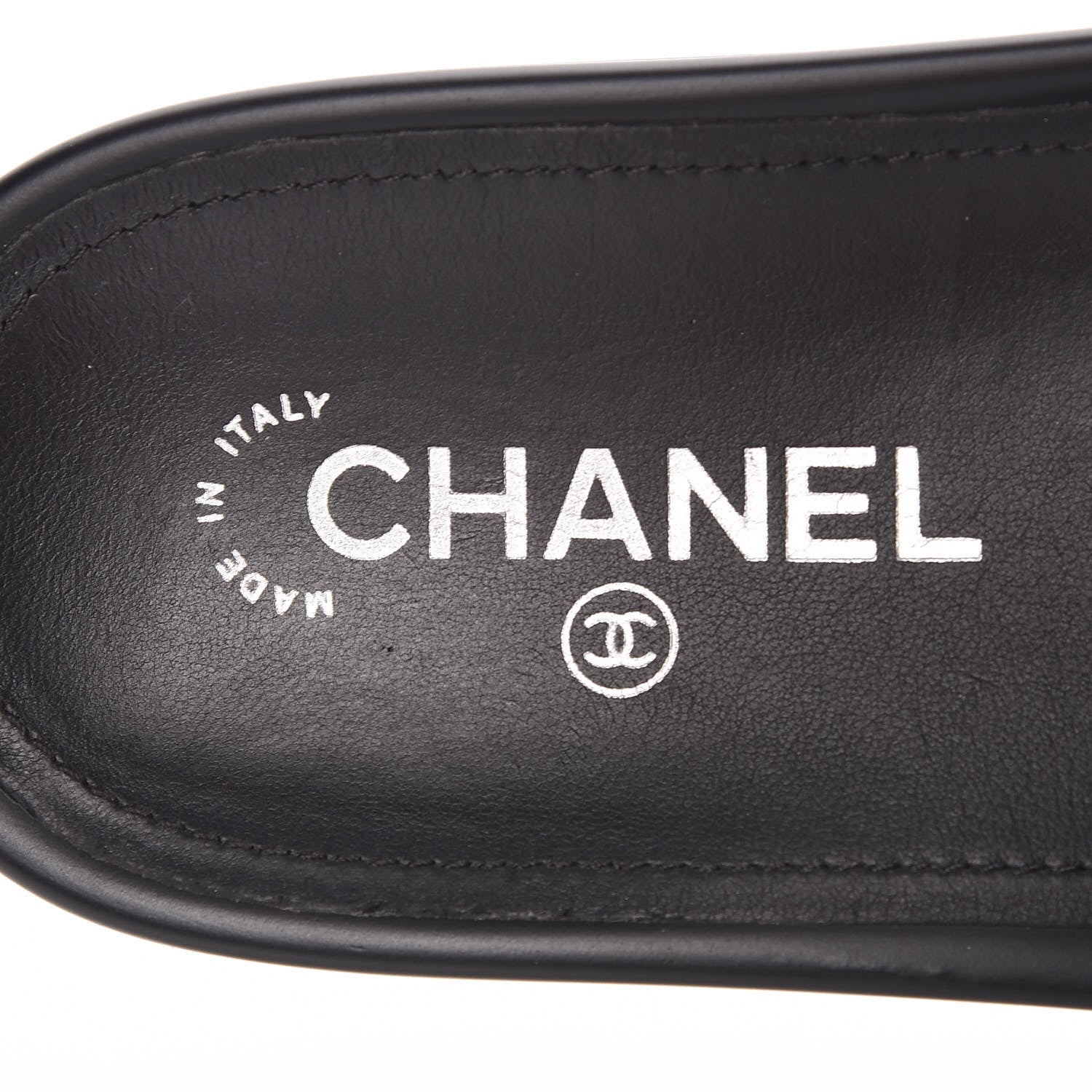 Chanel Tweed Lambskin Chain Flat Sandals 41 Black Multicolor 6 of 9