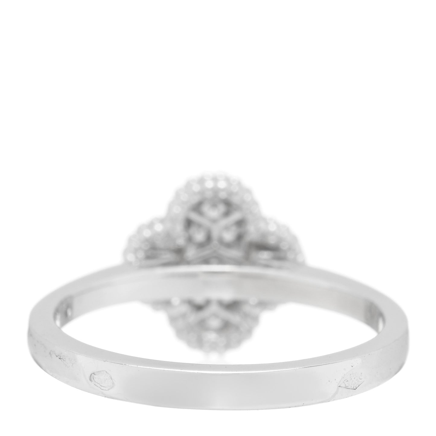 18K White Gold Diamond Sweet Alhambra Ring 50 5.25