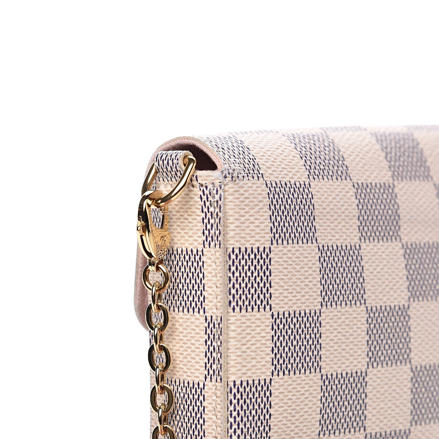 Louis Vuitton Damier Azur Pochette Felicie Chain Wallet Rose Ballerine 14 of 16