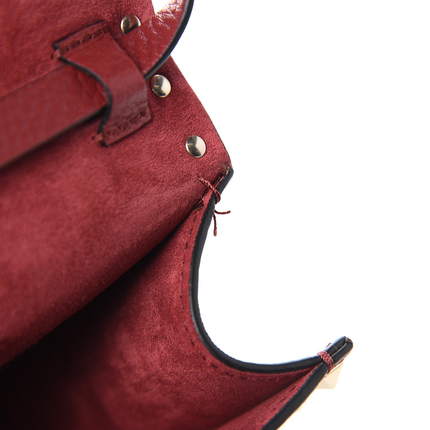 Valentino Garavani Pebbled Calfskin Medium Rockstud Flip Lock Crossbody Bag Rubino 5 of 10