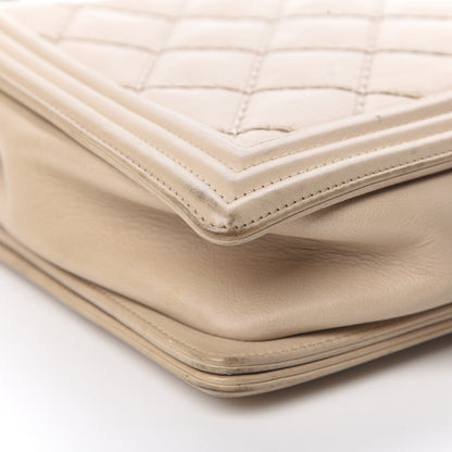 Chanel Calfskin Double Stitch Large Boy Flap Beige 12 of 21