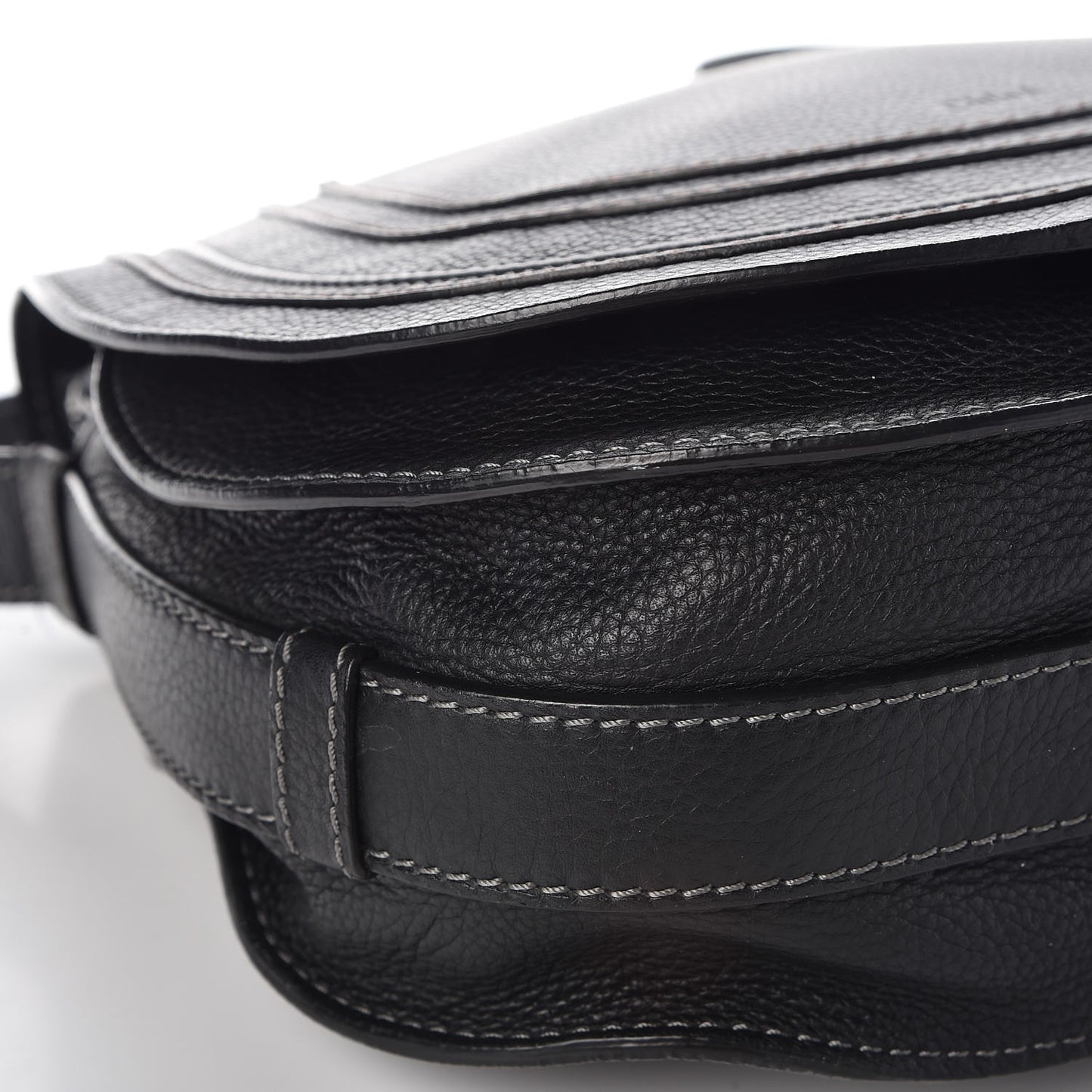 Calfskin Medium Marcie Round Crossbody Bag Black