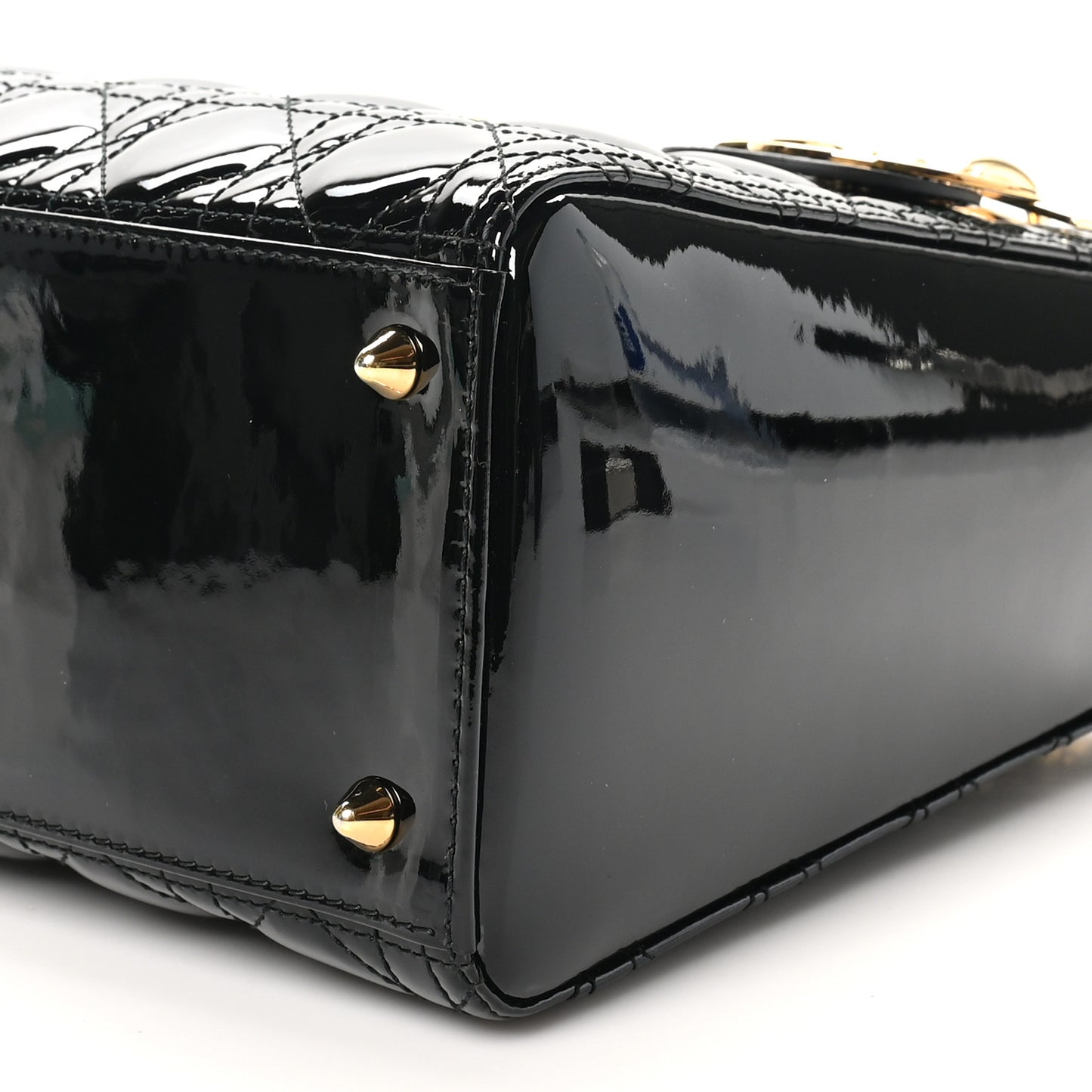 Patent Cannage Medium Lady Dior Black