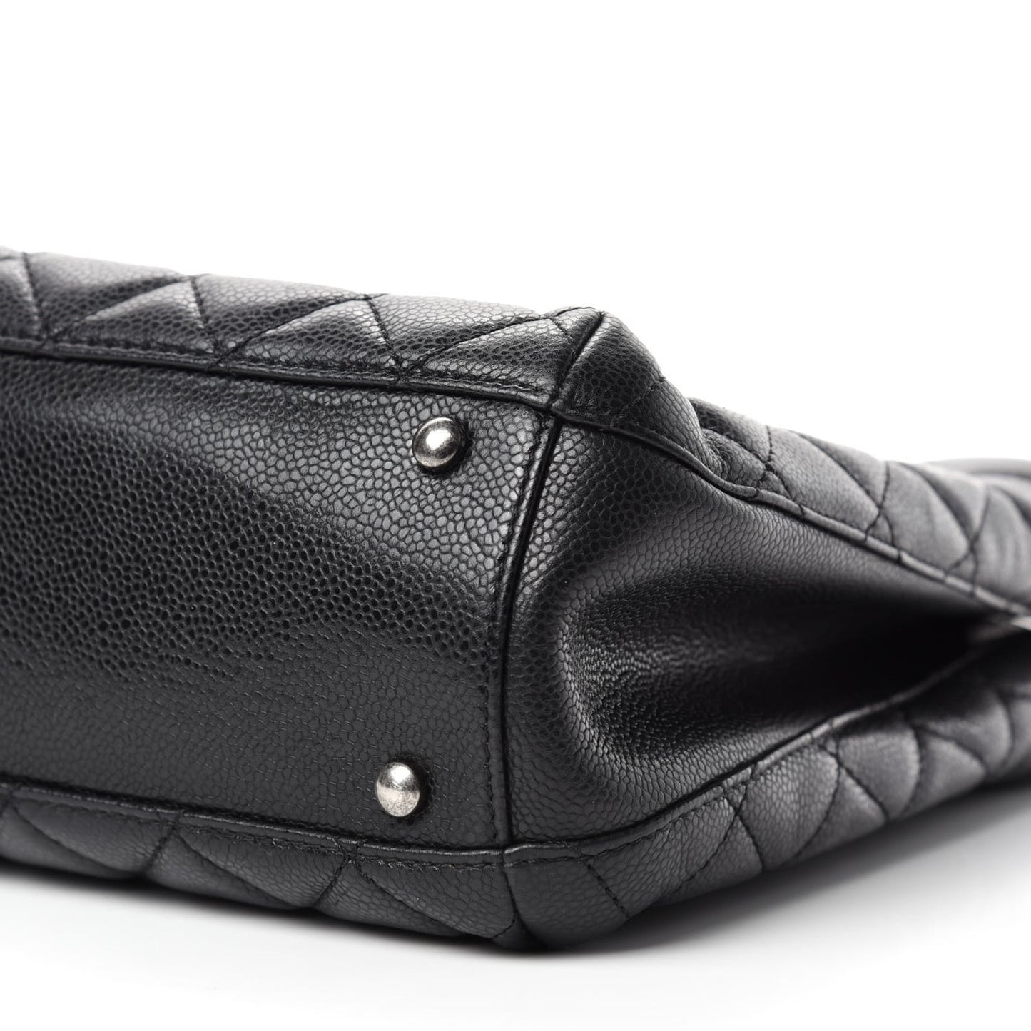 Caviar Quilted City Shopping Tote Black