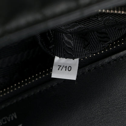 Prada Soft Calfskin Impunture Diagramme Medium Chain Flap Shoulder Bag Black 7 of 10