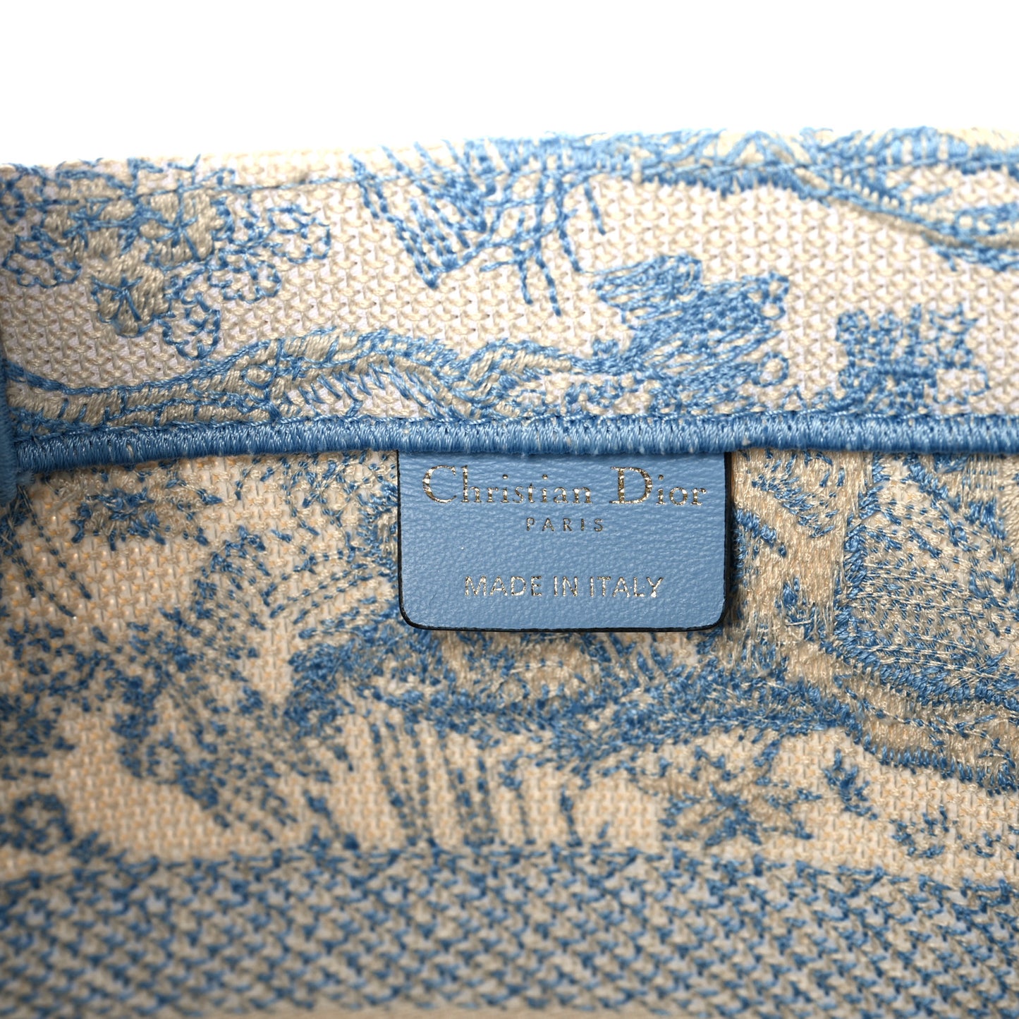 Canvas Embroidered Medium Dioriviera Toile De Jouy Book Tote Light Blue