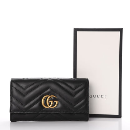 Gucci Calfskin Matelasse GG Marmont Continental Wallet Black 8 of 8