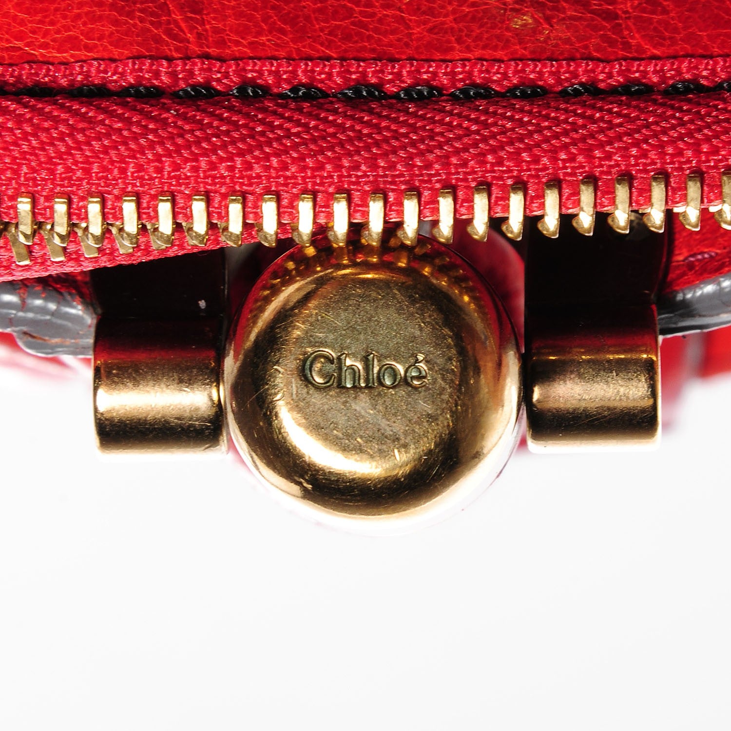 Chloe Leather Heloise Satchel Red 6 of 10