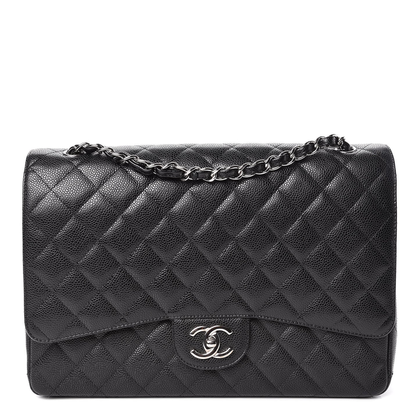 Caviar Quilted Maxi Double Flap Black