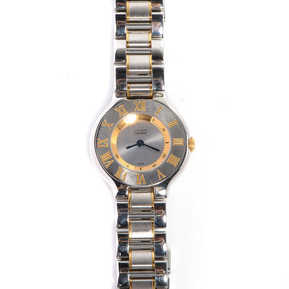 Cartier Stainless Steel 18K Yellow Gold 28mm Must De 21 Quartz Watch 2 of 9