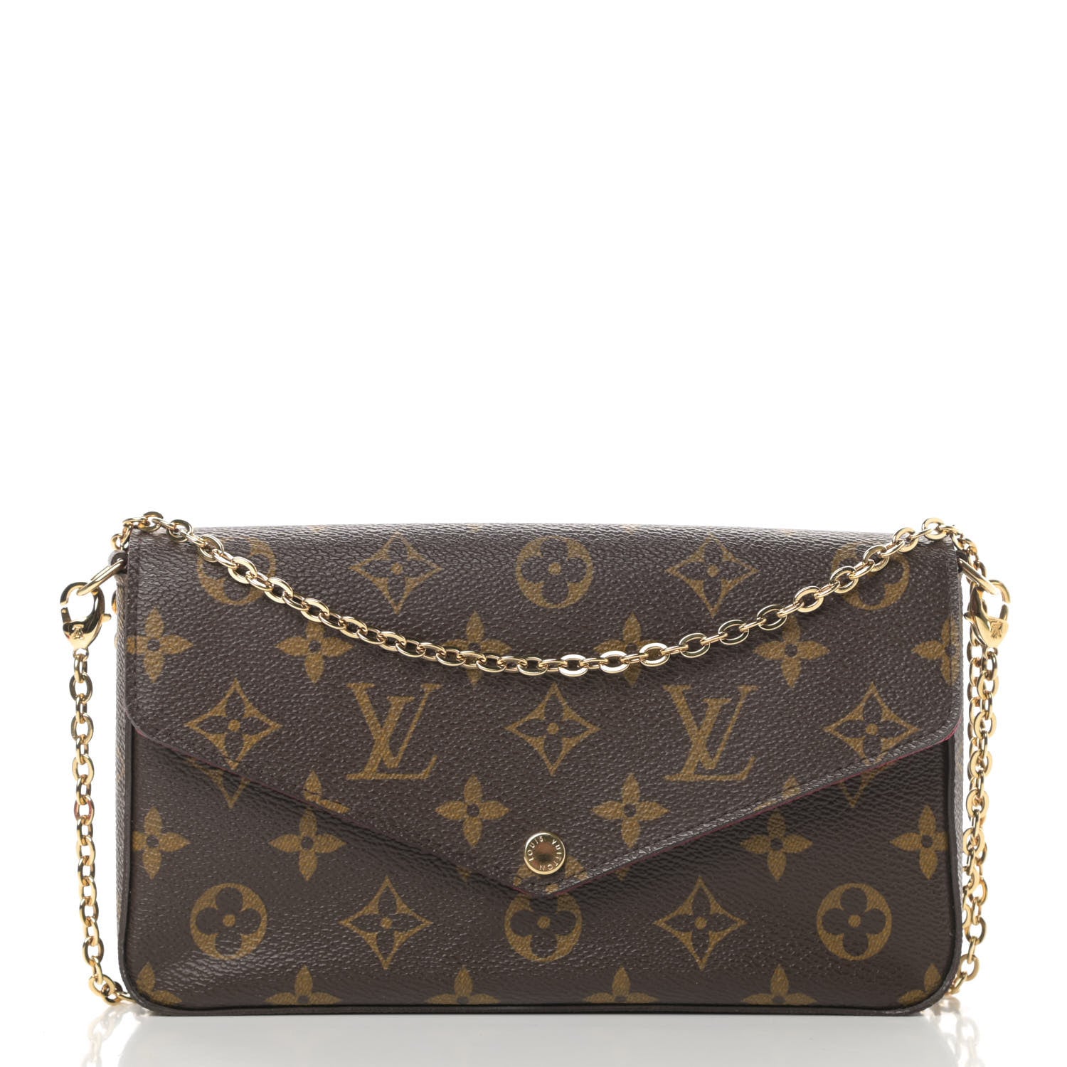 Louis Vuitton Monogram Pochette Felicie Chain Wallet Fuchsia 1 of 16