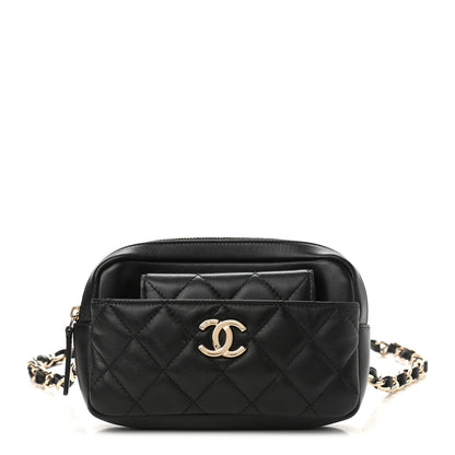 Chanel Lambskin Quilted Waist Bag With Pouch Black 1 of 12