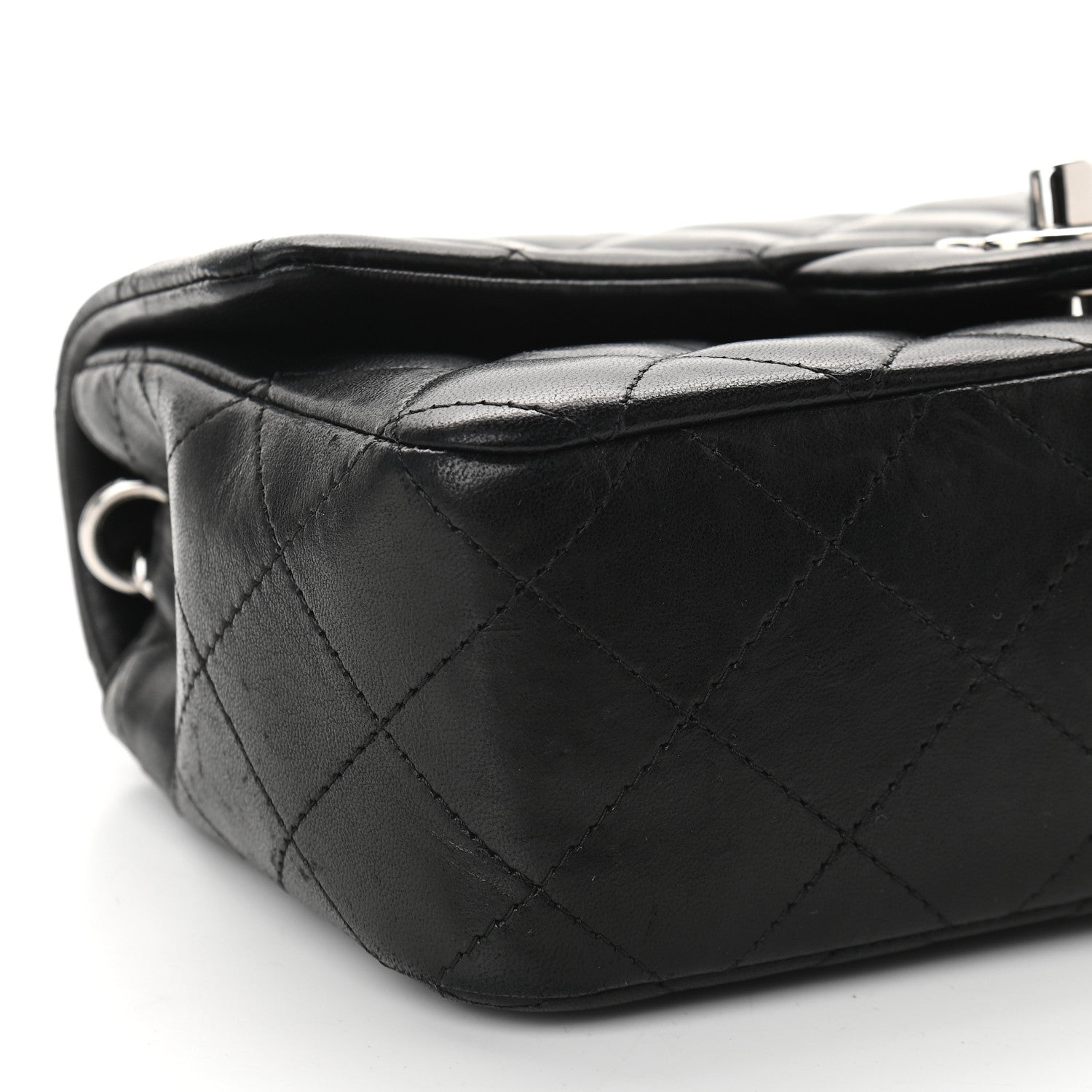 Chanel Lambskin Quilted Mini Rectangular Flap Black 8 of 11