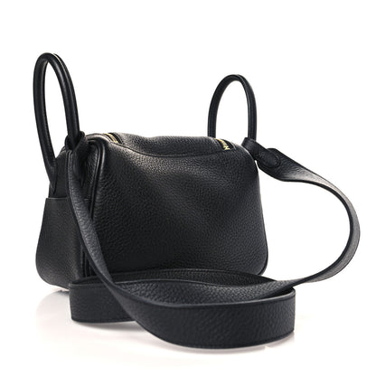 Hermes Taurillon Clemence Mini Lindy 20 Black 3 of 9