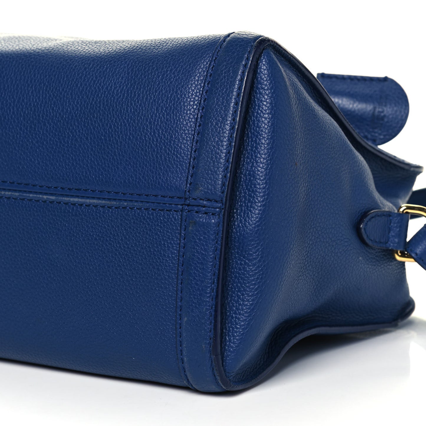 Pebbled Calfskin Small Skull Padlock Zip Around Tote Ultramarine