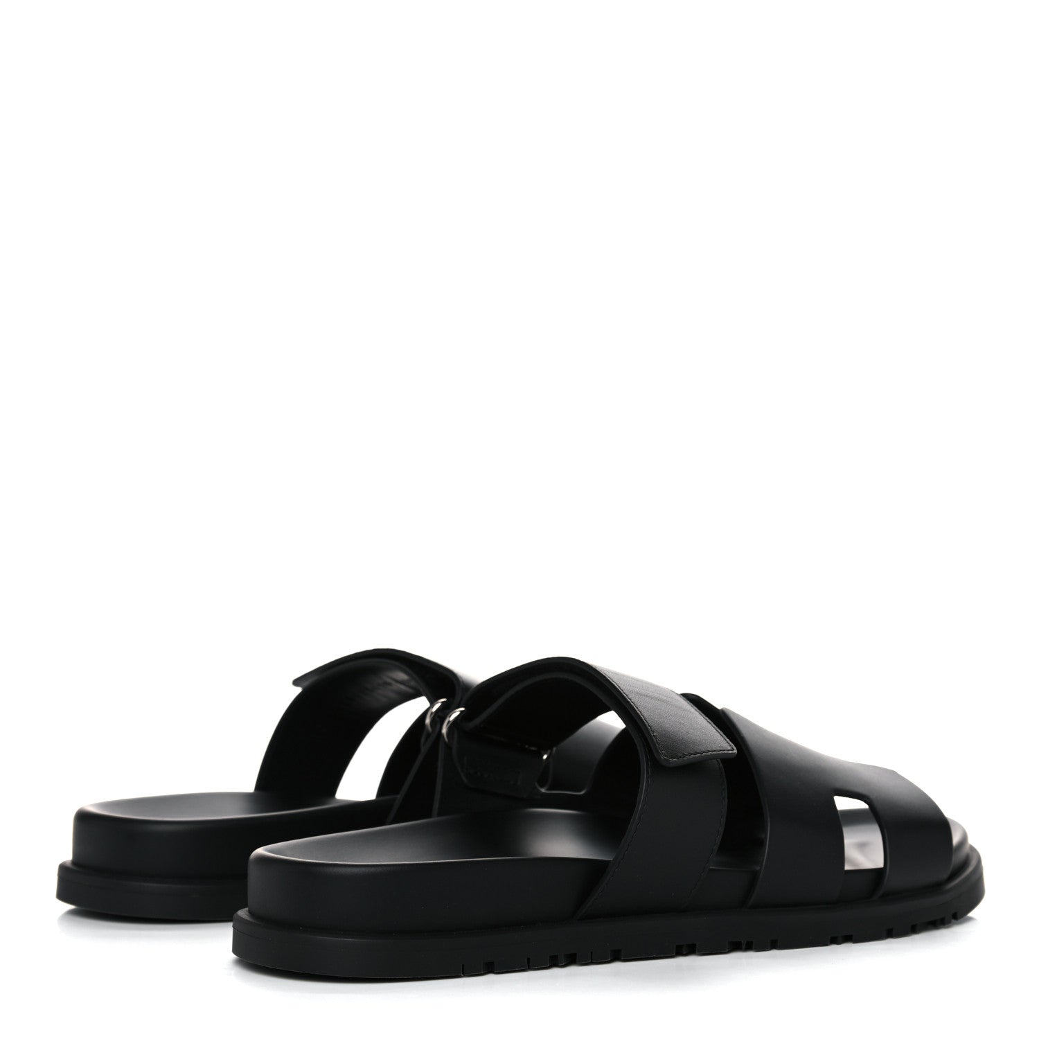 Hermes Calfskin Mens Chypre Sandals 41 Black 4 of 12