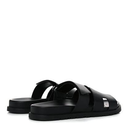 Hermes Calfskin Mens Chypre Sandals 41 Black 4 of 12