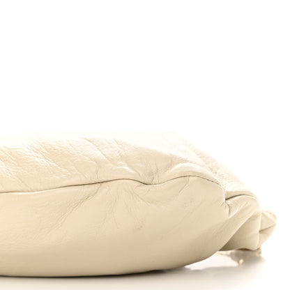 Saint Laurent Calfskin Pac Pac Ruched Hobo Winter White 10 of 10