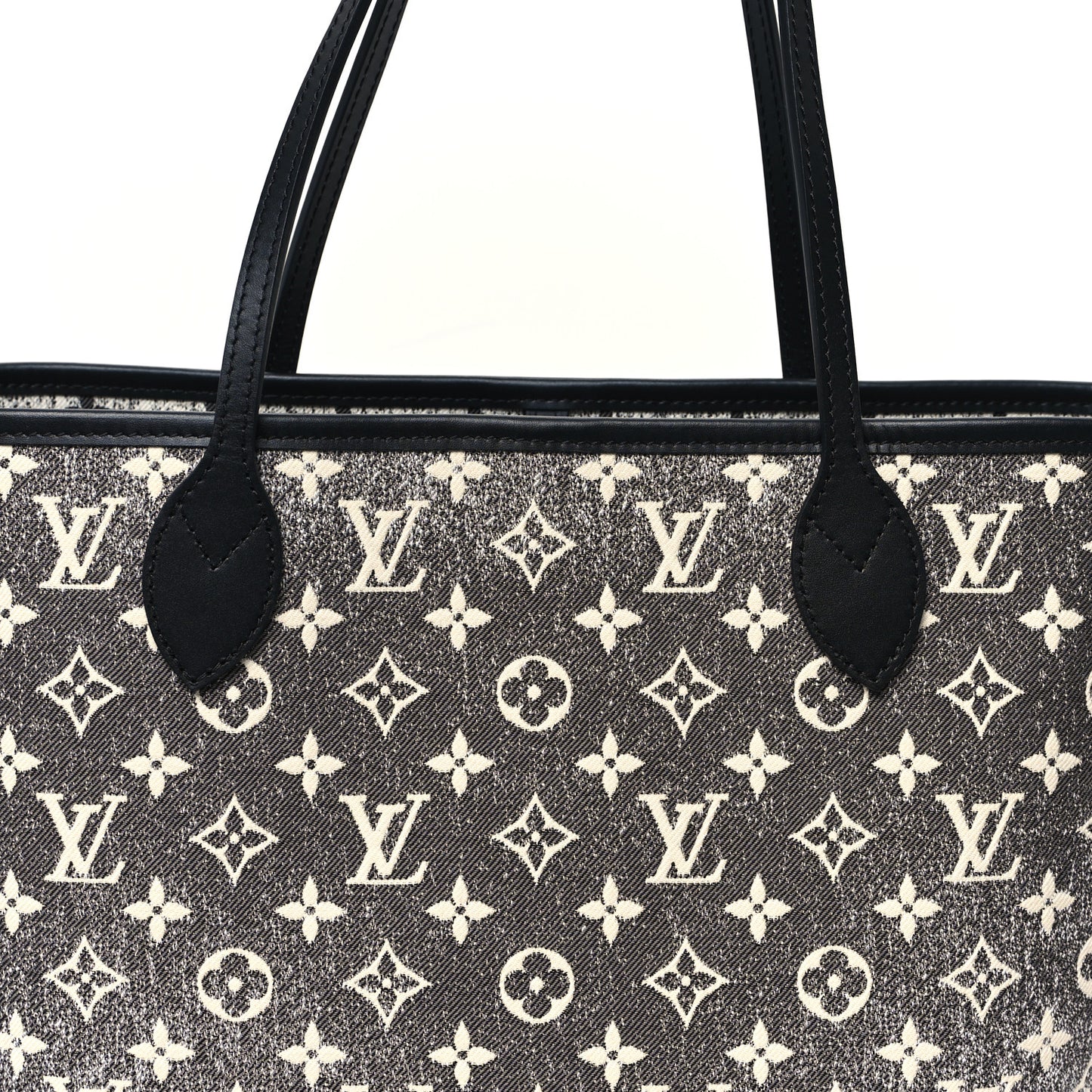 Denim Monogram Jacquard Neverfull MM Grey