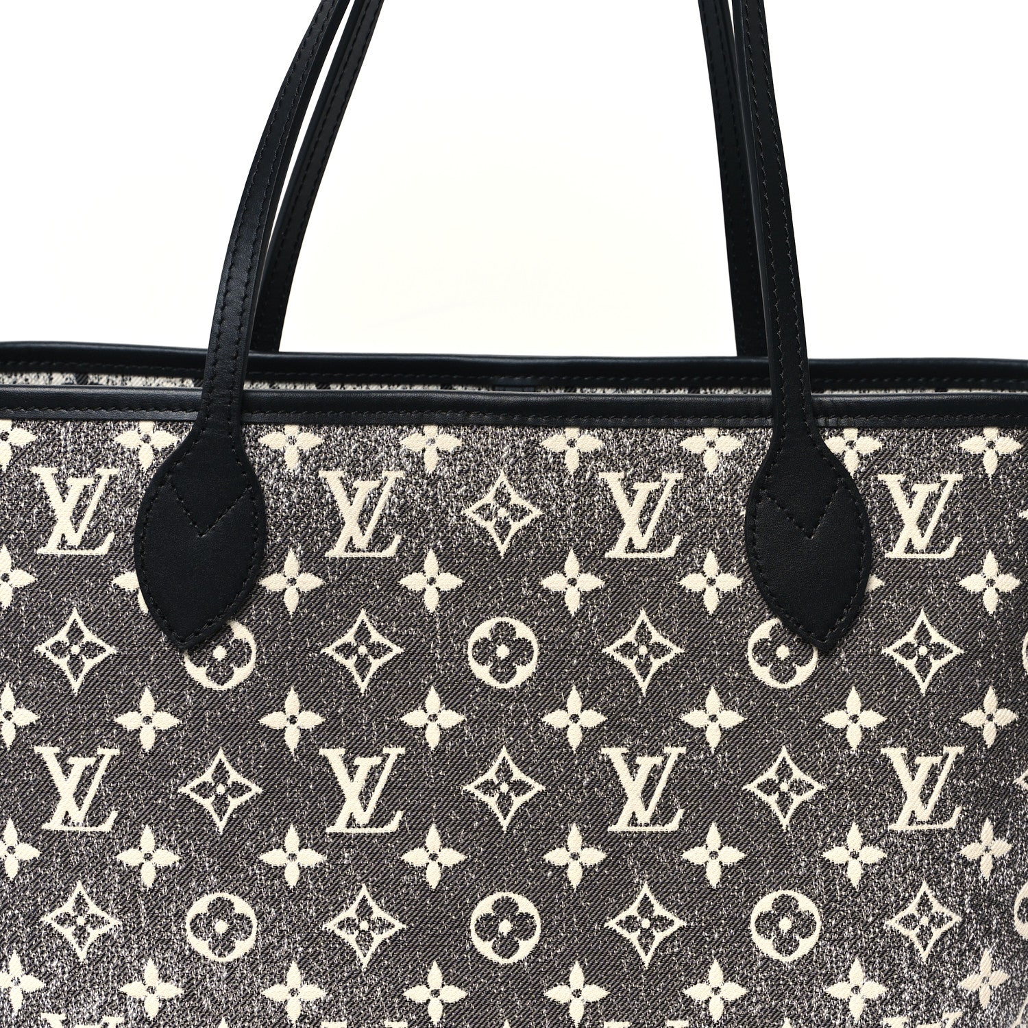Louis Vuitton Denim Monogram Jacquard Neverfull MM Grey 8 of 10