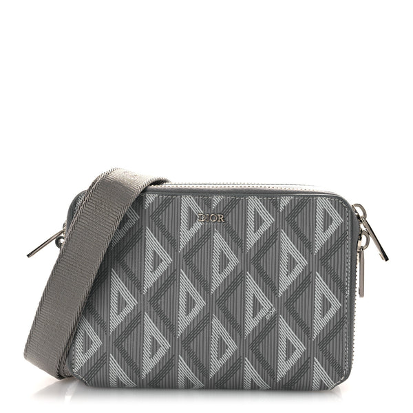 Christian Dior Coated Canvas CD Diamond Messenger Pouch Grey