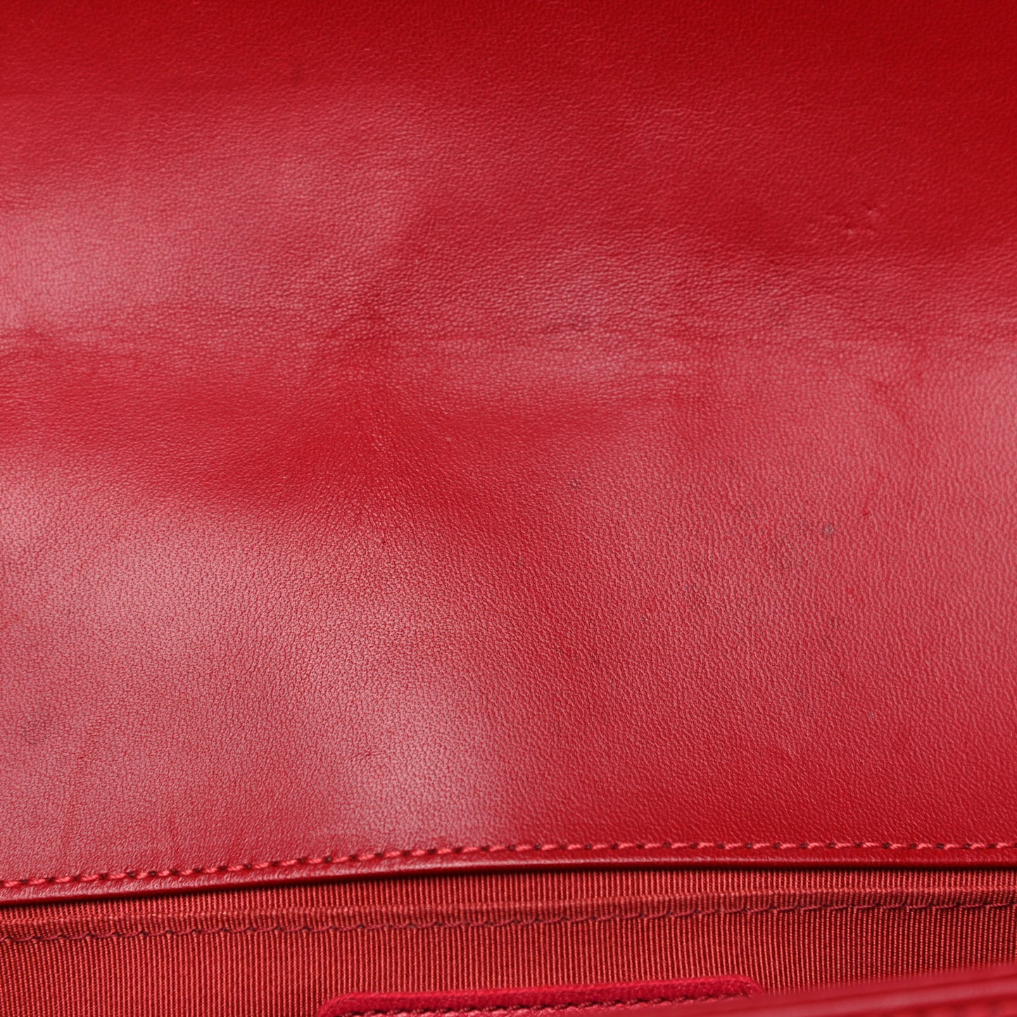 Calfskin Quilted Medium Boy Flap Red