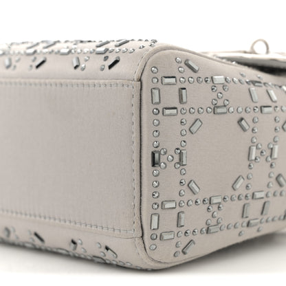 Christian Dior Satin Crystal Cannage Mini Lady Dior Gray 10 of 13