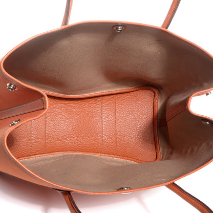 Hermes Toile Leather Garden Party Tote 36 MM Orange 7 of 12
