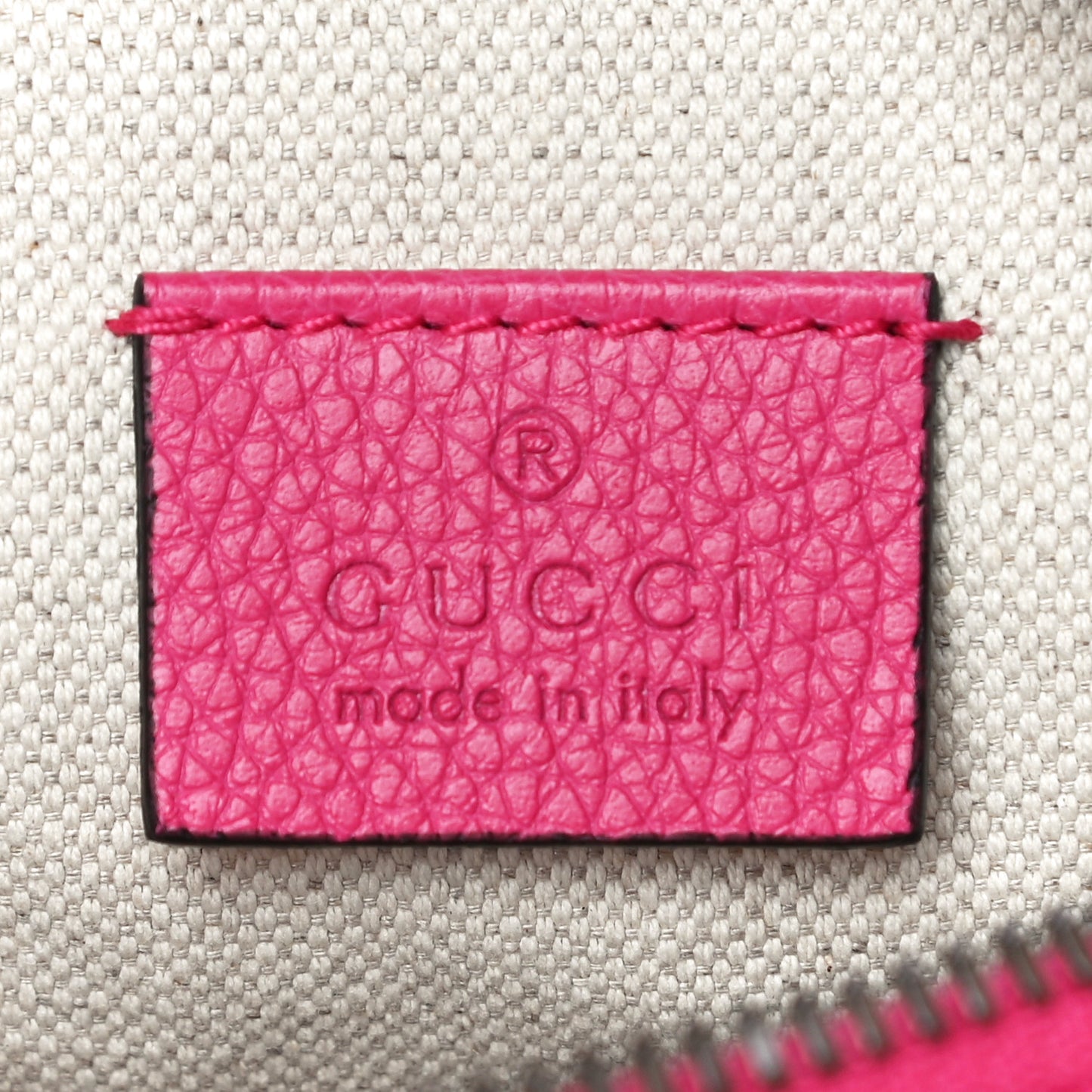 Grained Calfskin Small Logo Belt Bag Box Pink Green