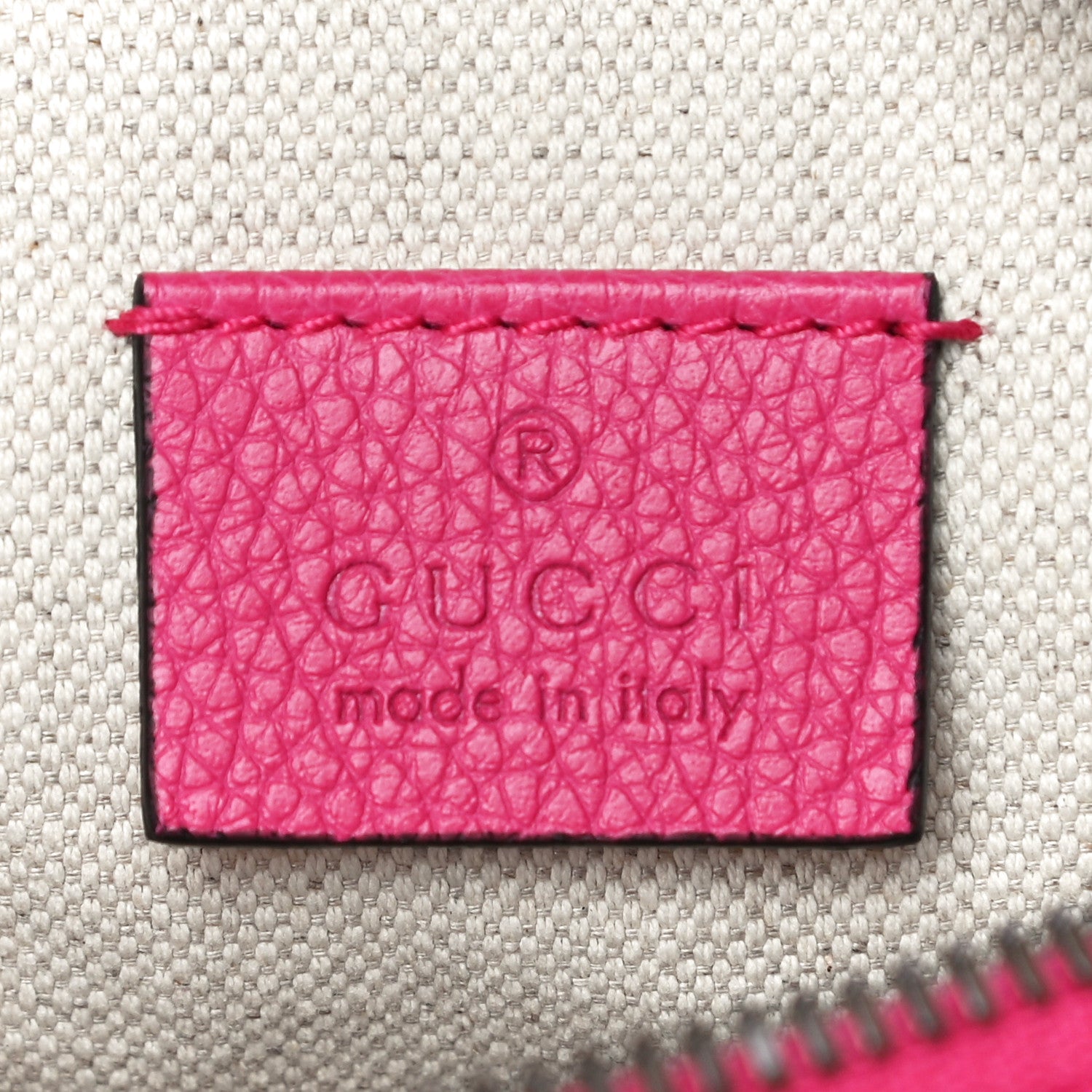 Gucci Grained Calfskin Small Logo Belt Bag Box Pink Green 6 of 11