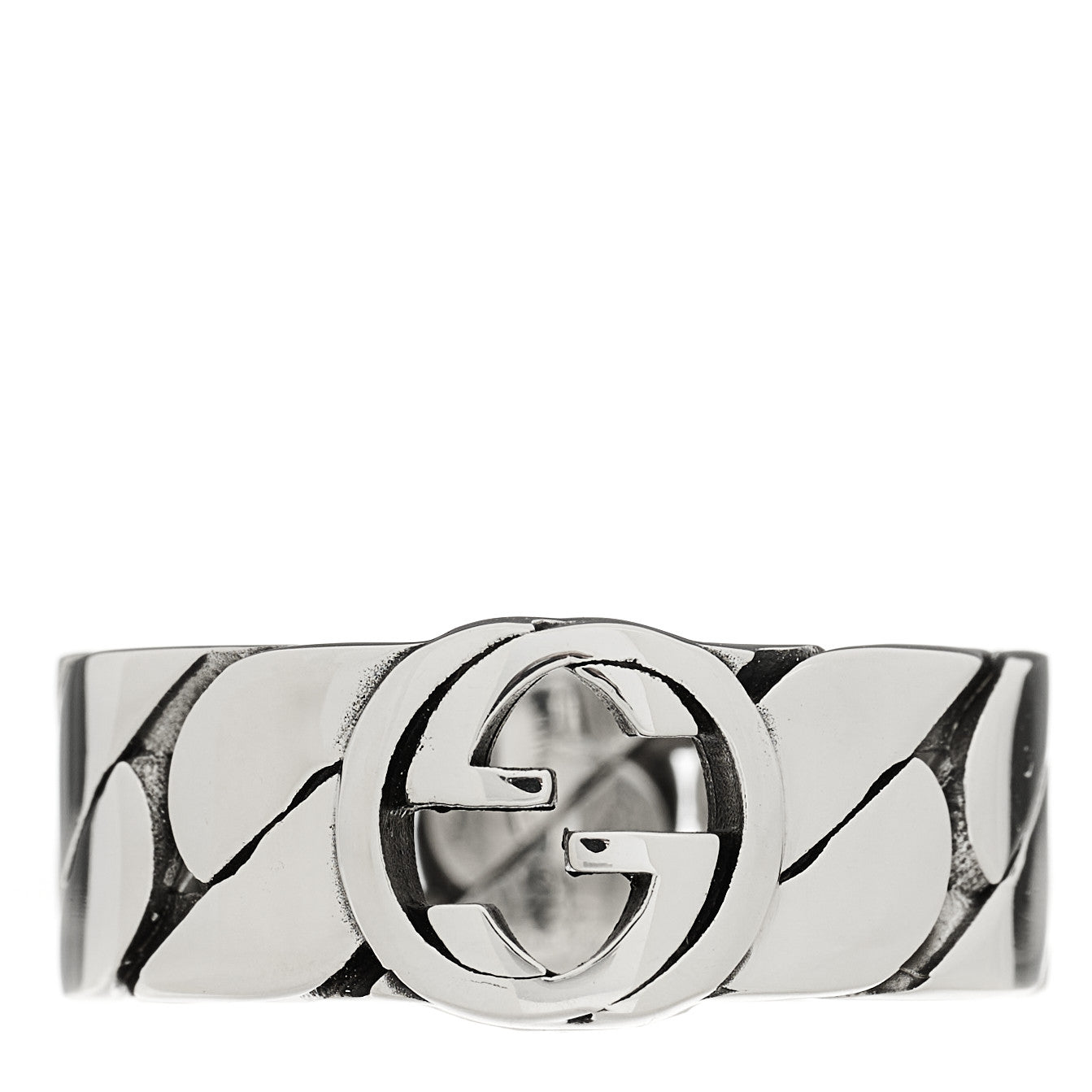 Sterling Silver Interlocking G Chainlink Wide Band Ring 59 8.75