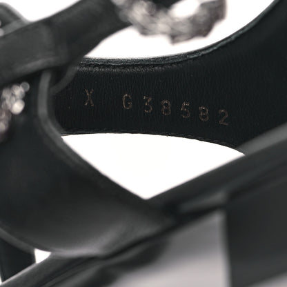 Chanel Lambskin Leaf CC Thong Sandals 38.5 Black 8 of 9