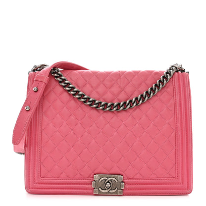 Chanel Calfskin Quilted Large Boy Flap Pink 1 of 11