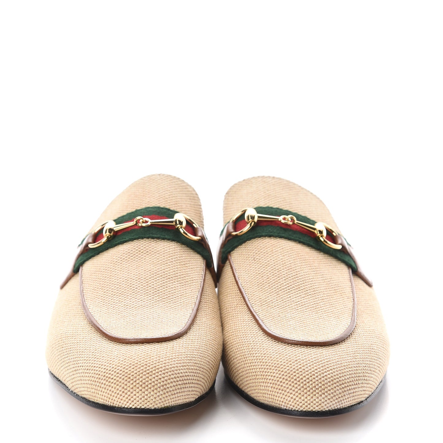 Canvas Vintage Charlotte Web Princetown Slippers 40 Sand Cuir