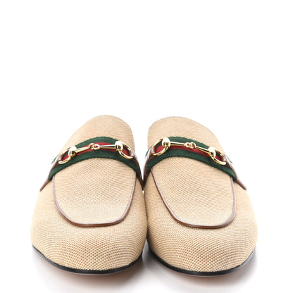 Gucci Canvas Vintage Charlotte Web Princetown Slippers 40 Sand Cuir 2 of 7
