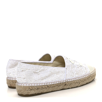 Chanel Patent Sequin CC Espadrilles 39 White 5 of 11