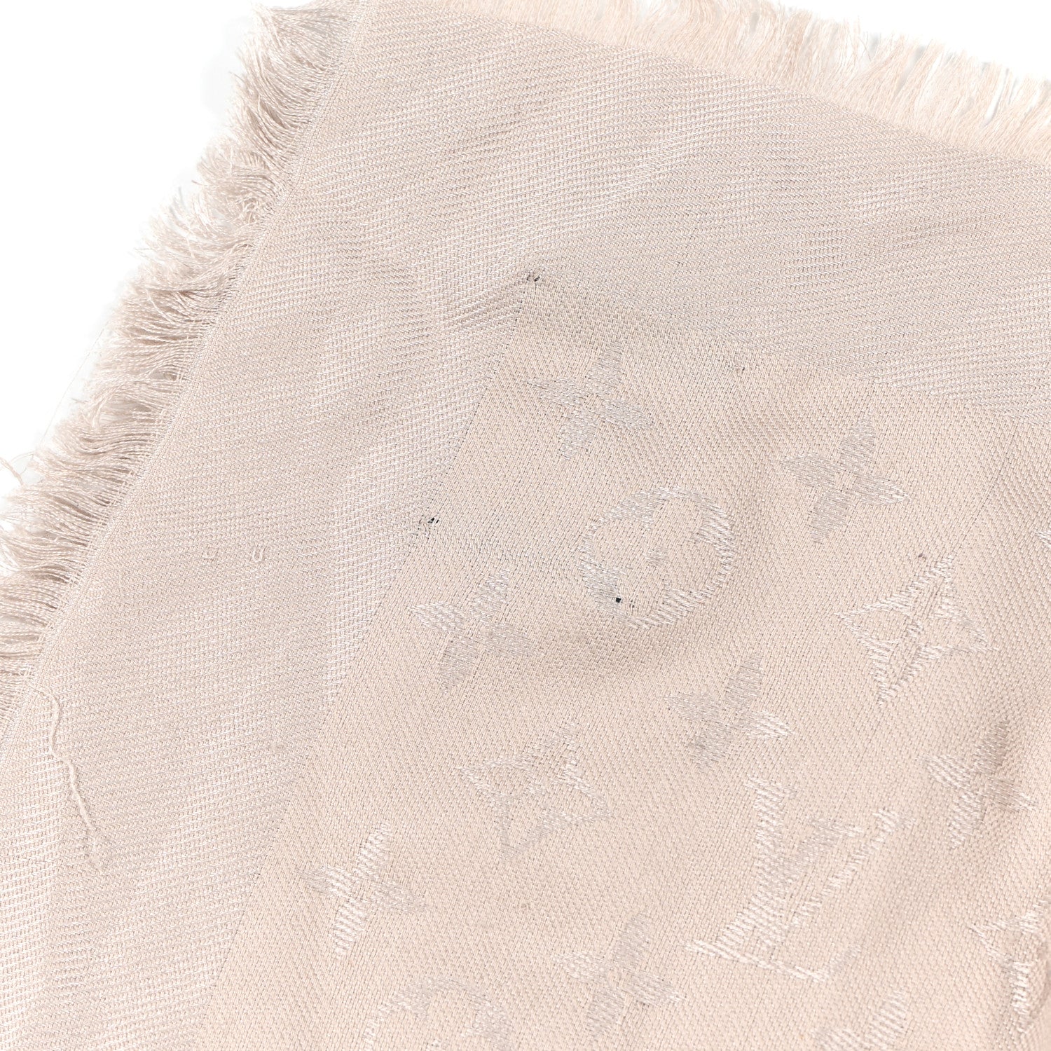 Louis Vuitton Silk Wool Monogram Shine Shawl Greige 11 of 11