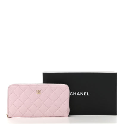 Chanel Caviar Quilted Large Gusset Zip Around Wallet Light Pink 9 of 9