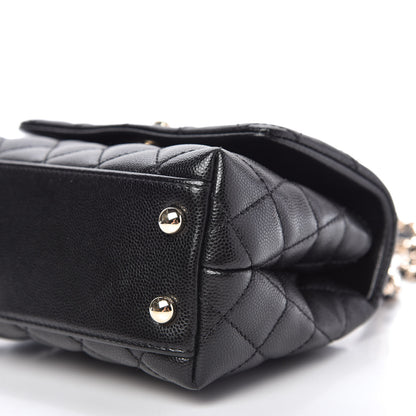 Chanel Caviar Lizard Embossed Quilted Extra Mini Coco Handle Flap Black 8 of 12