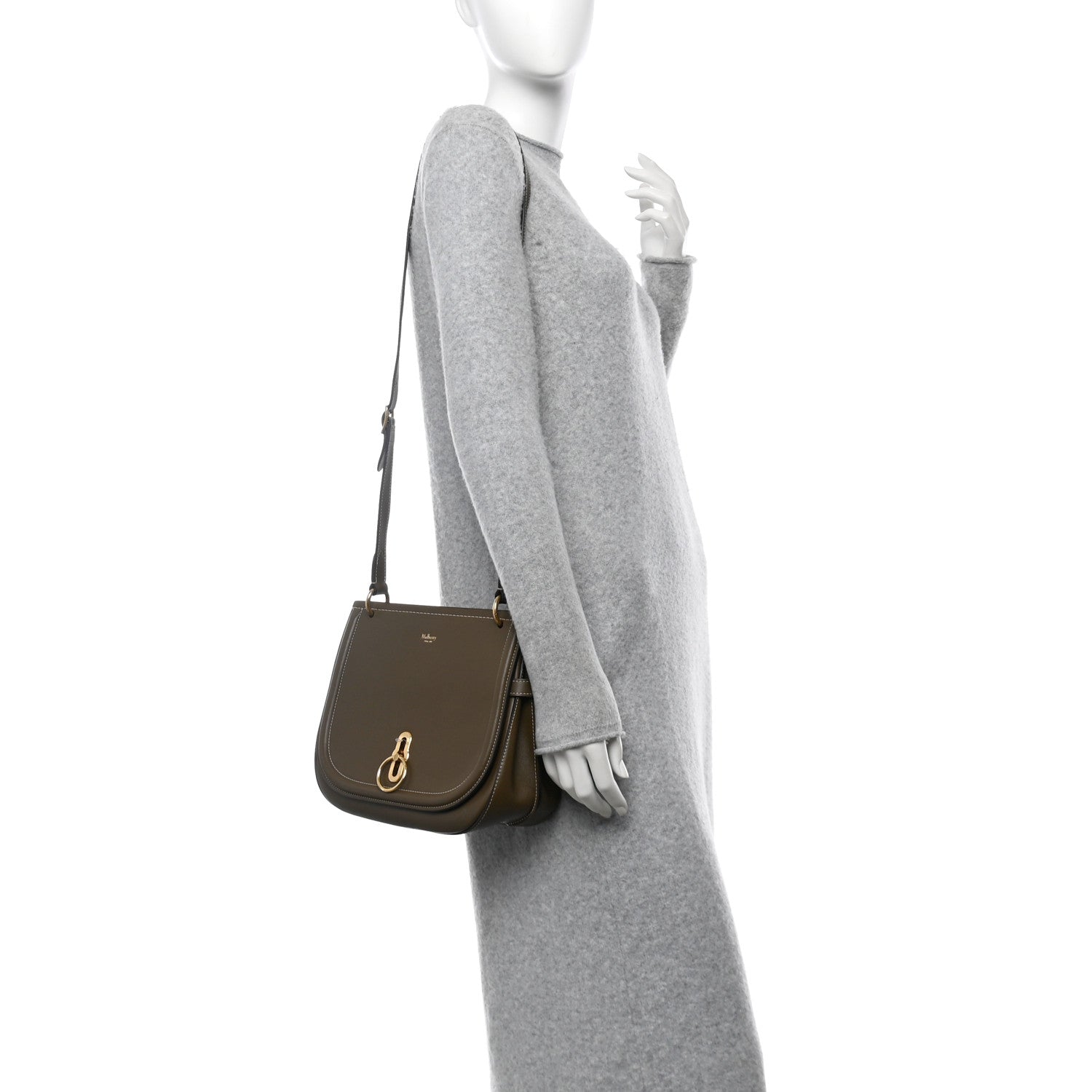Mulberry Silky Calfskin Amberley Satchel Dark Palm 2 of 10