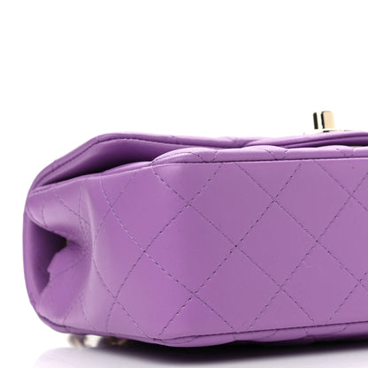 Chanel Lambskin Quilted Mini Rectangular Flap Purple 9 of 11