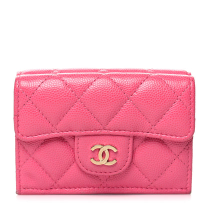 Chanel Caviar Quilted Double Flap Wallet Pink 1 of 13