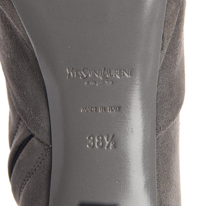 Saint Laurent Suede Knee High Boots 38.5 Grey 9 of 16