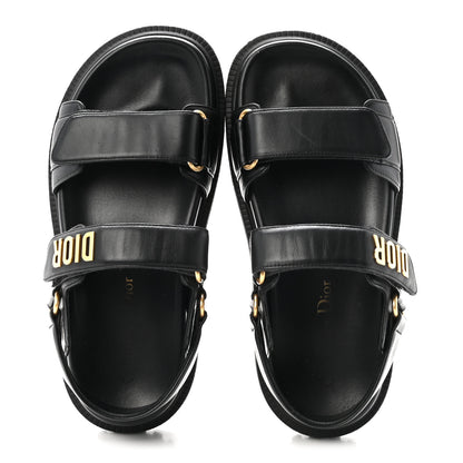 Christian Dior Lambskin Dioract 10mm Sandals 35 Black 2 of 10