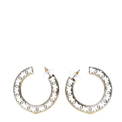 Chanel CC Hoop Earrings Gold 3 of 9