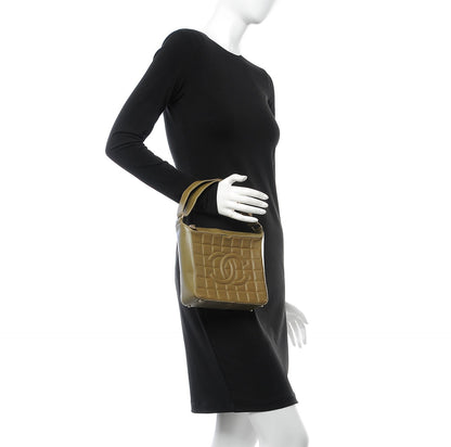 Chanel Lambskin Chocolate Bar Quilted Small Shoulder Bag Khaki 2 of 14