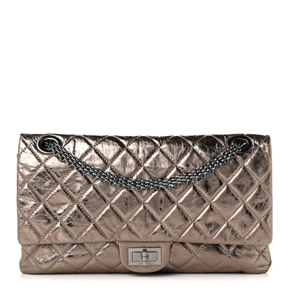 Chanel Metallic Aged Calfskin Quilted 2.55 Reissue 228 Flap Dark Silver 1 of 11