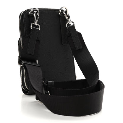 Prada Saffiano Phone Crossbody Pouch Black 2 of 9